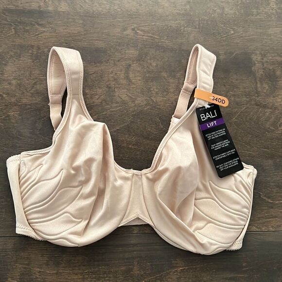 NWT bali women's live it up seamless underwire bra, soft taupe Sz- 34DD - Picture 3 of 9